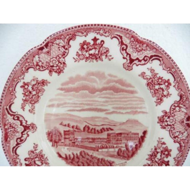 Johnson Bros bord ontbijtbordje rood ecru retro vintage