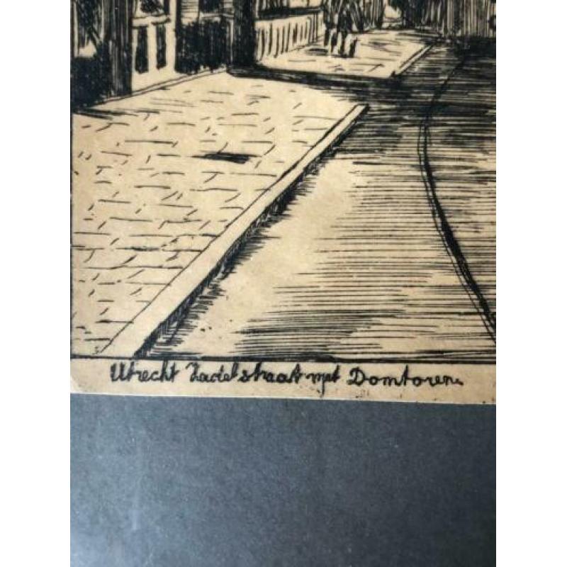 Bijzondere midden 20e eeuwse prent Utrecht Den haag antiek