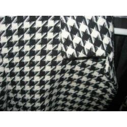 creme zwart wolmix pied de poule blazer, Flick, mt 46