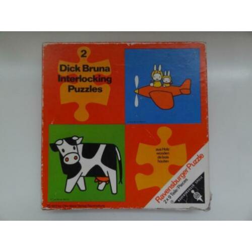 Zeldzame Dick Bruna Houten Puzzel Koe Vliegtuig Nijntje