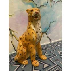 Q_ Vintage luipaard beeld panter hollywood regency