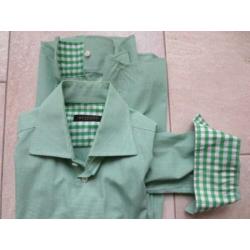 Alveare overhemd, slim fit , mouw lengte 7 ; maat 38 , groen