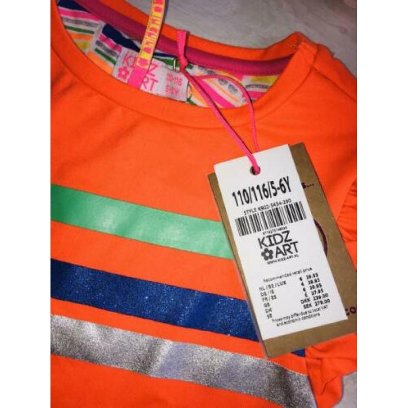 Nieuw met kaartjes shirtje Kidz Art draagmaat 104/110