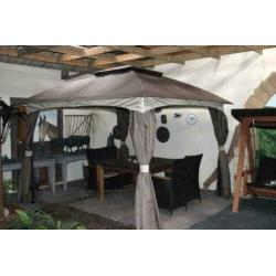 Partytent / Paviljoen 300x300x270 met 4 gordijnen - actie!