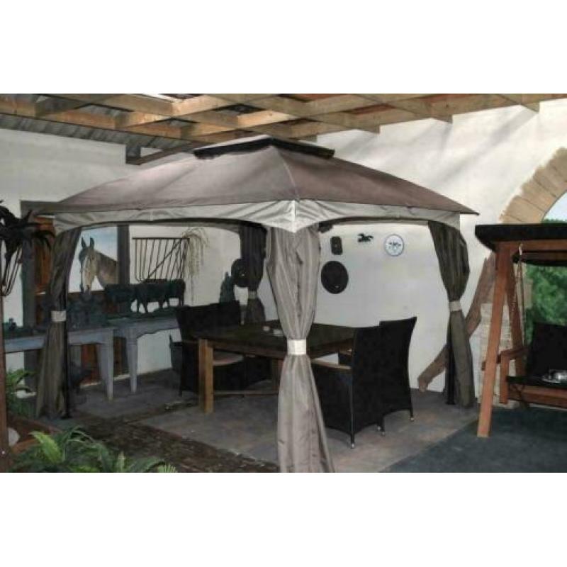 Partytent / Paviljoen 300x300x270 met 4 gordijnen - actie!