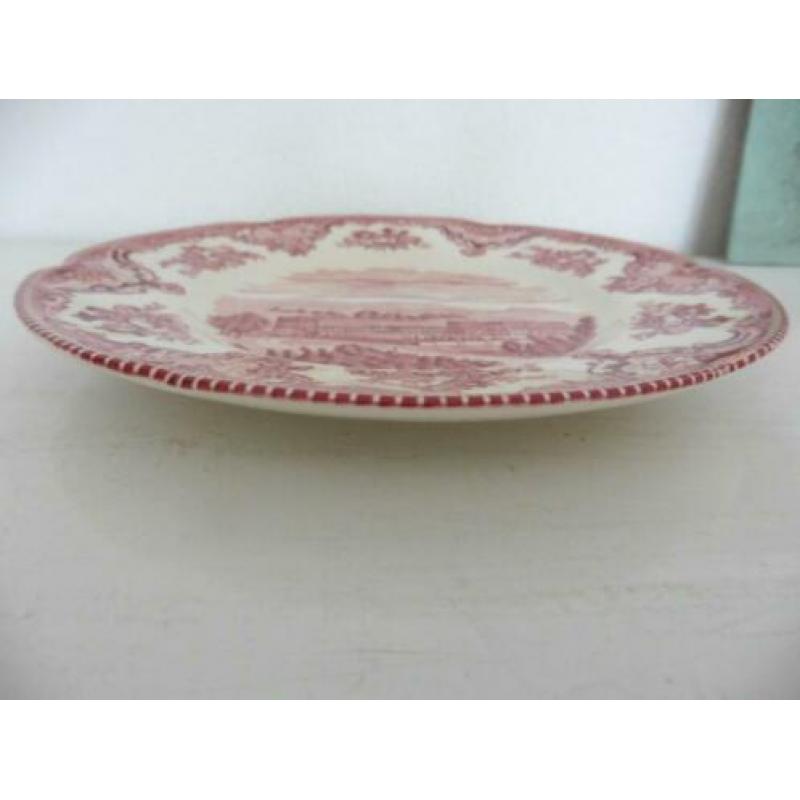 Johnson Bros bord ontbijtbordje rood ecru retro vintage