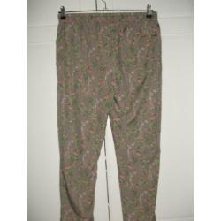 Amichi grijze bloemetjes loose fit jogger broek, maat S