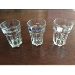Hoegaarden bierglazen wit- en blauw logo
