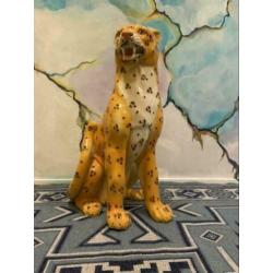 Q_ Vintage luipaard beeld panter hollywood regency