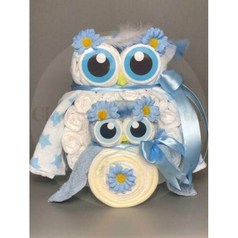Gratis verzending Luiertaart Uil Luieruil Set Taupe