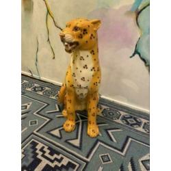 Q_ Vintage luipaard beeld panter hollywood regency