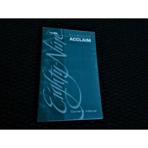 PLYMOUTH ACCLAIM Handleiding - Owners Manual ORIGINEEL !!
