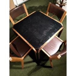 vintage retro Danish design mid century tafels stoelen