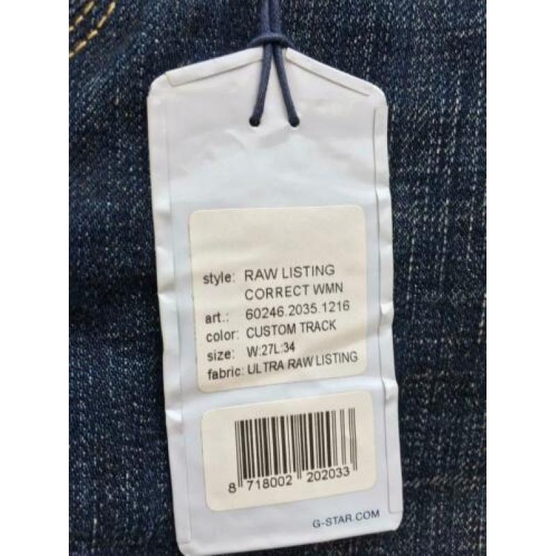 G-star raw listing jeans mt:27/34 nieuw met kaartjes.