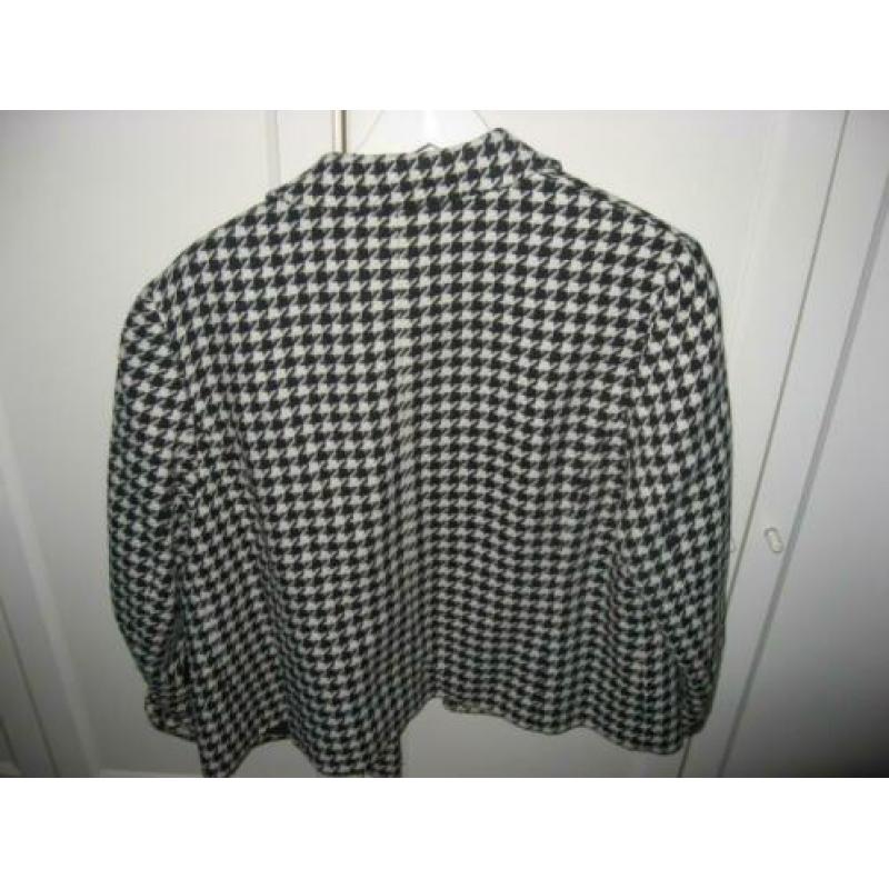 creme zwart wolmix pied de poule blazer, Flick, mt 46