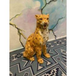 Q_ Vintage luipaard beeld panter hollywood regency