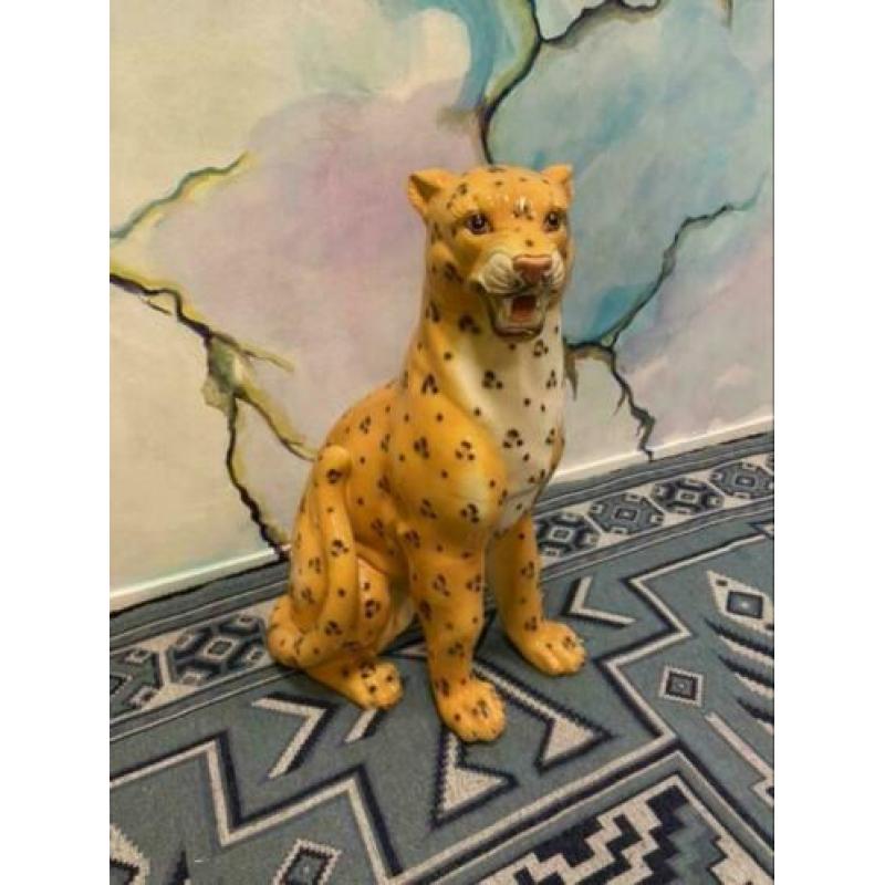 Q_ Vintage luipaard beeld panter hollywood regency