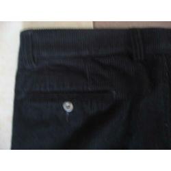 zwarte stretch brede rib heren pantalon, mt 27