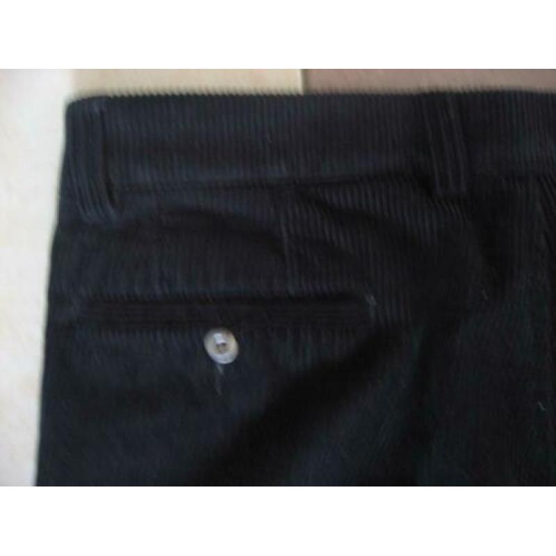 zwarte stretch brede rib heren pantalon, mt 27