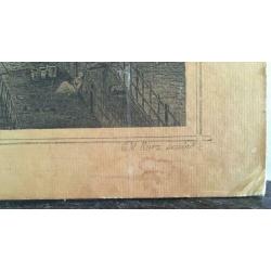 Oude Gracht en Stadhuis Utrecht, oude gravure