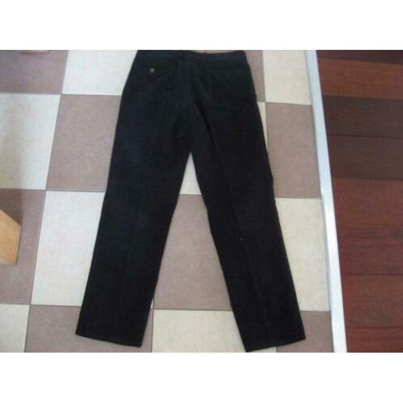 zwarte stretch brede rib heren pantalon, mt 27