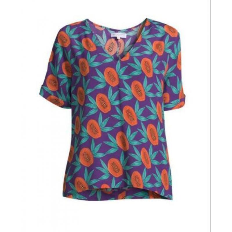 Prachtige top met papaya print Fabienne Chapot maat XS