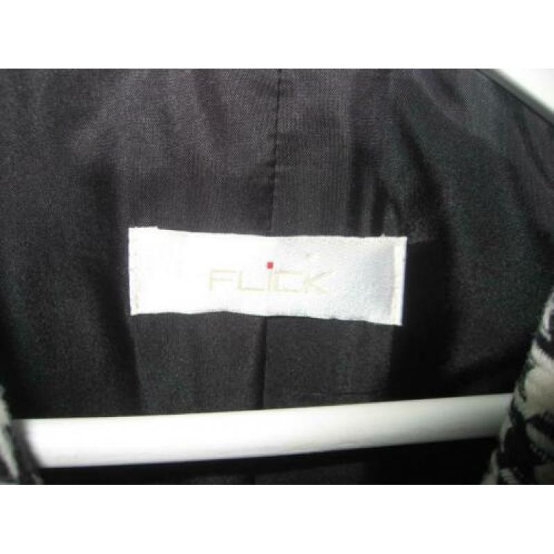 creme zwart wolmix pied de poule blazer, Flick, mt 46