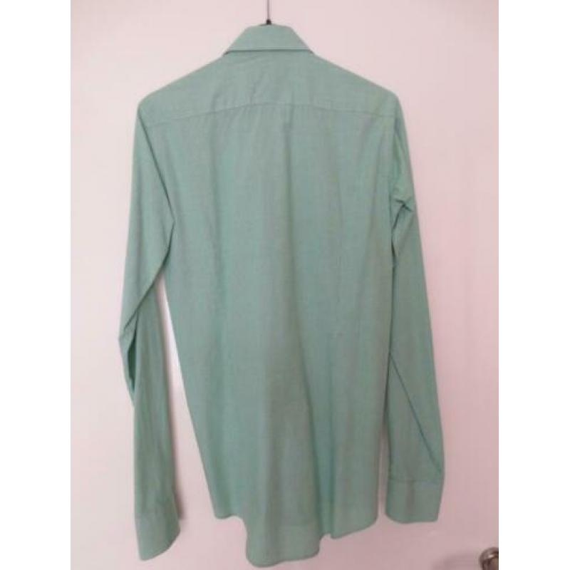 Alveare overhemd, slim fit , mouw lengte 7 ; maat 38 , groen