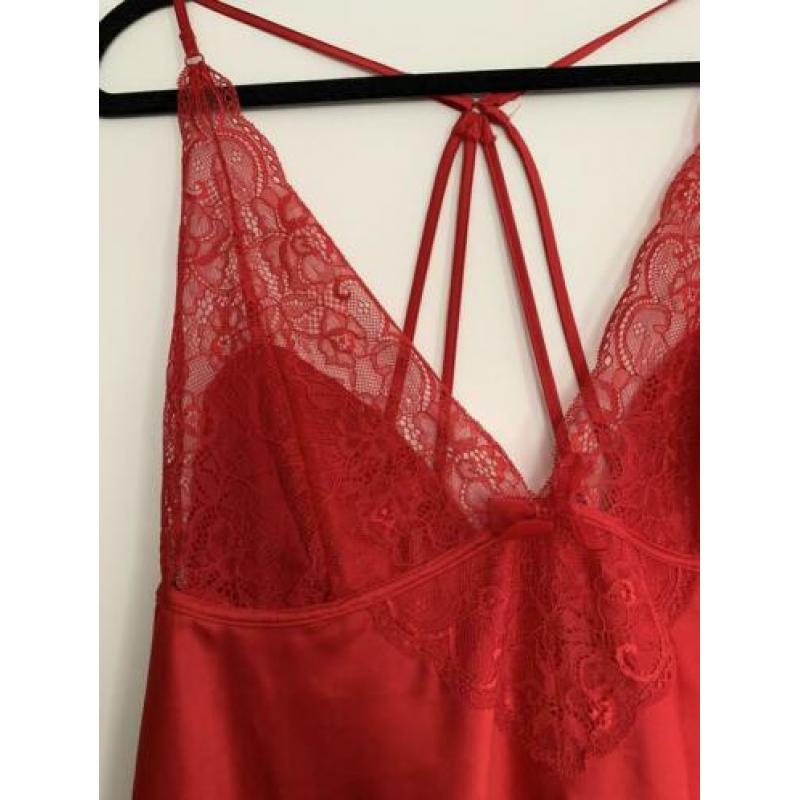 Nieuw Hunkemöller rode slipdress negligé maat xl