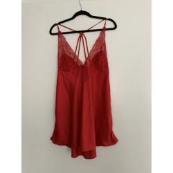 Nieuw Hunkemöller rode slipdress negligé maat xl
