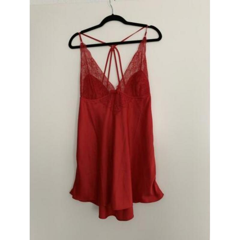 Nieuw Hunkemöller rode slipdress negligé maat xl