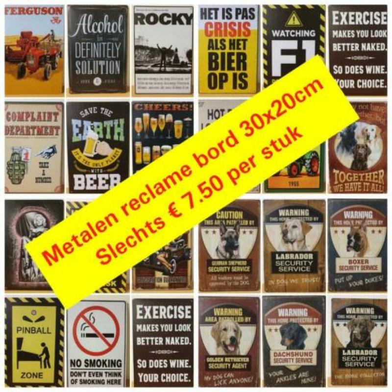 Bier onderin koelkast reclamebord wandbord van metaal cafe