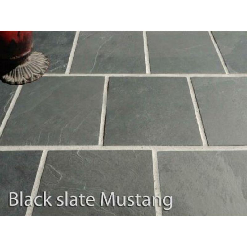 Mustang leisteen Black Slate wand en vloertegels 30x30 cm