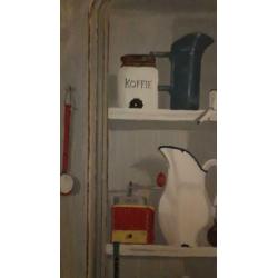 Brocante deurtjes acrylverf emaille wanddecoratie