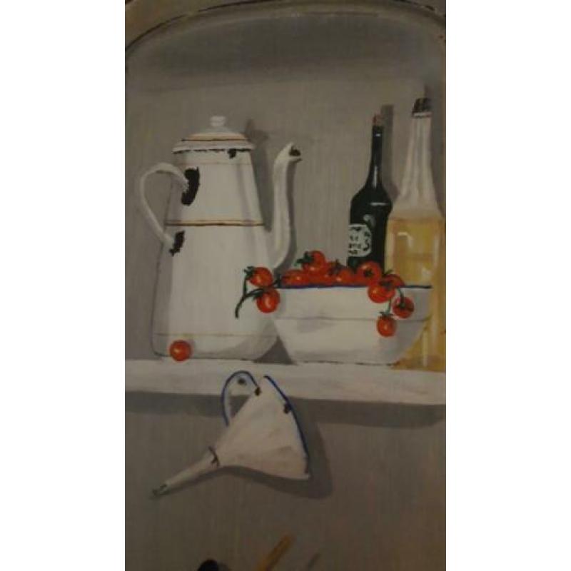 Brocante deurtjes acrylverf emaille wanddecoratie