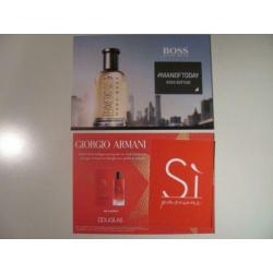 4 Geurkaarten ( 3x Giorgio Armani + 1x Hugo Boss )