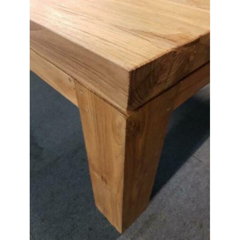 Nieuwe zware teakhouten salontafel