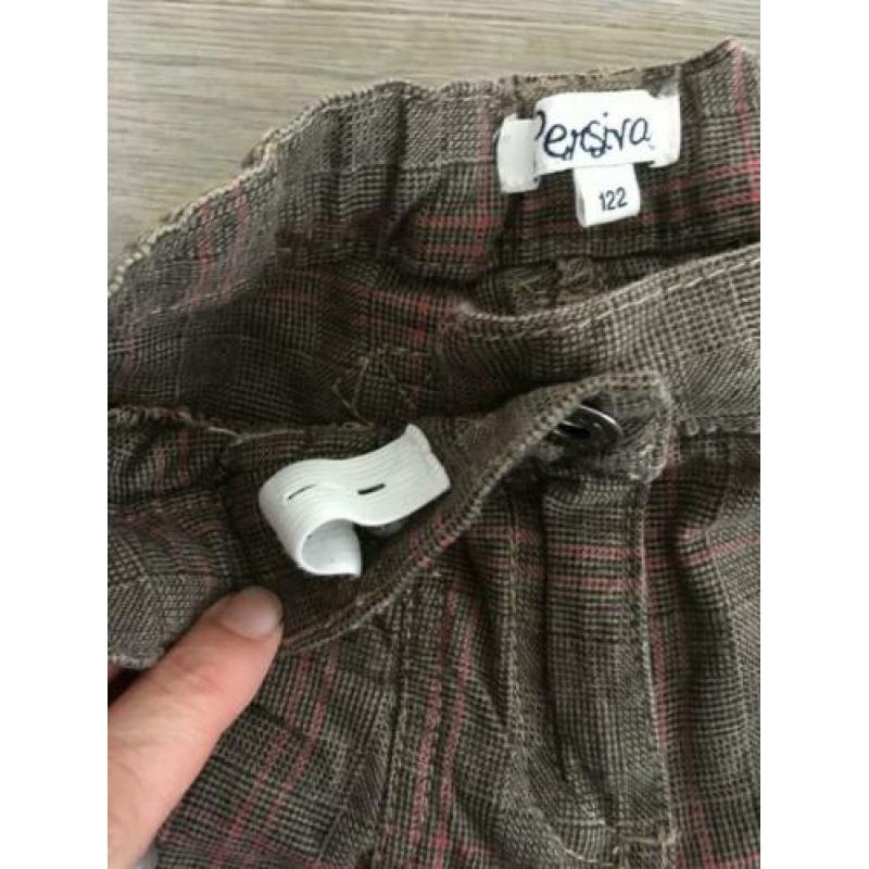 PERSIVAL bermuda korte broek bruin / roze mt 122 netjes ZD