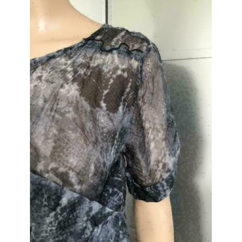 C338 SuperTrash Maat 34=XS zijden jurk jurk grijs