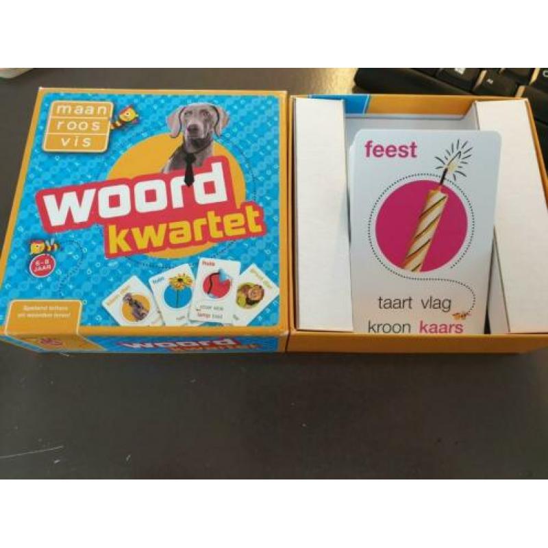 Maan roos vis kwartet nieuw woord kwartet van 6 tot 8 jaar