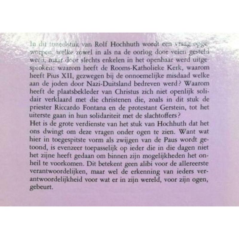 Rolf Hochhuth - De plaatsbekleder (Toneel)