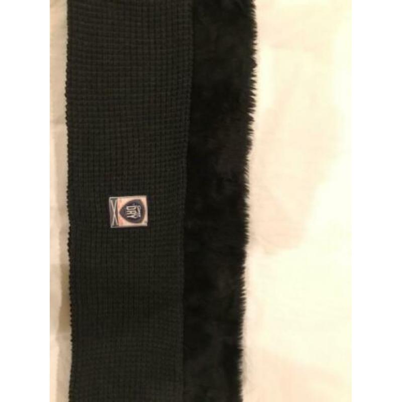 Zwarte col van SUPERDRY, supermooi! met teddy en nepbont