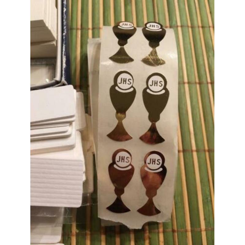 Communiekaartjes en stickers.€1,25 per 50 stuks.
