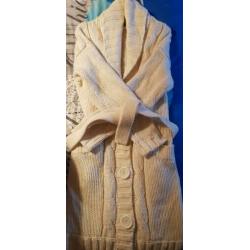 Gaaf grove lange creme kleurig vest maat m/l