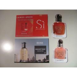 4 Geurkaarten ( 3x Giorgio Armani + 1x Hugo Boss )