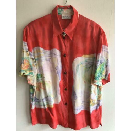 Vintage blouse met felle kleuren (M/medium)