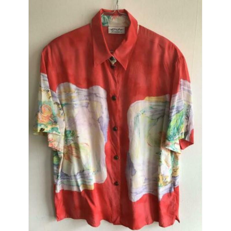 Vintage blouse met felle kleuren (M/medium)