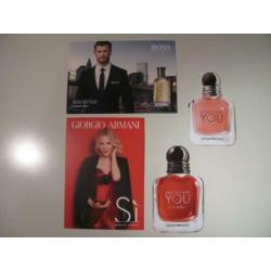 4 Geurkaarten ( 3x Giorgio Armani + 1x Hugo Boss )
