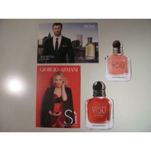4 Geurkaarten ( 3x Giorgio Armani + 1x Hugo Boss )