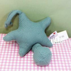Prenatal baby muziekdoosje gebreid groen/blauw Nieuw